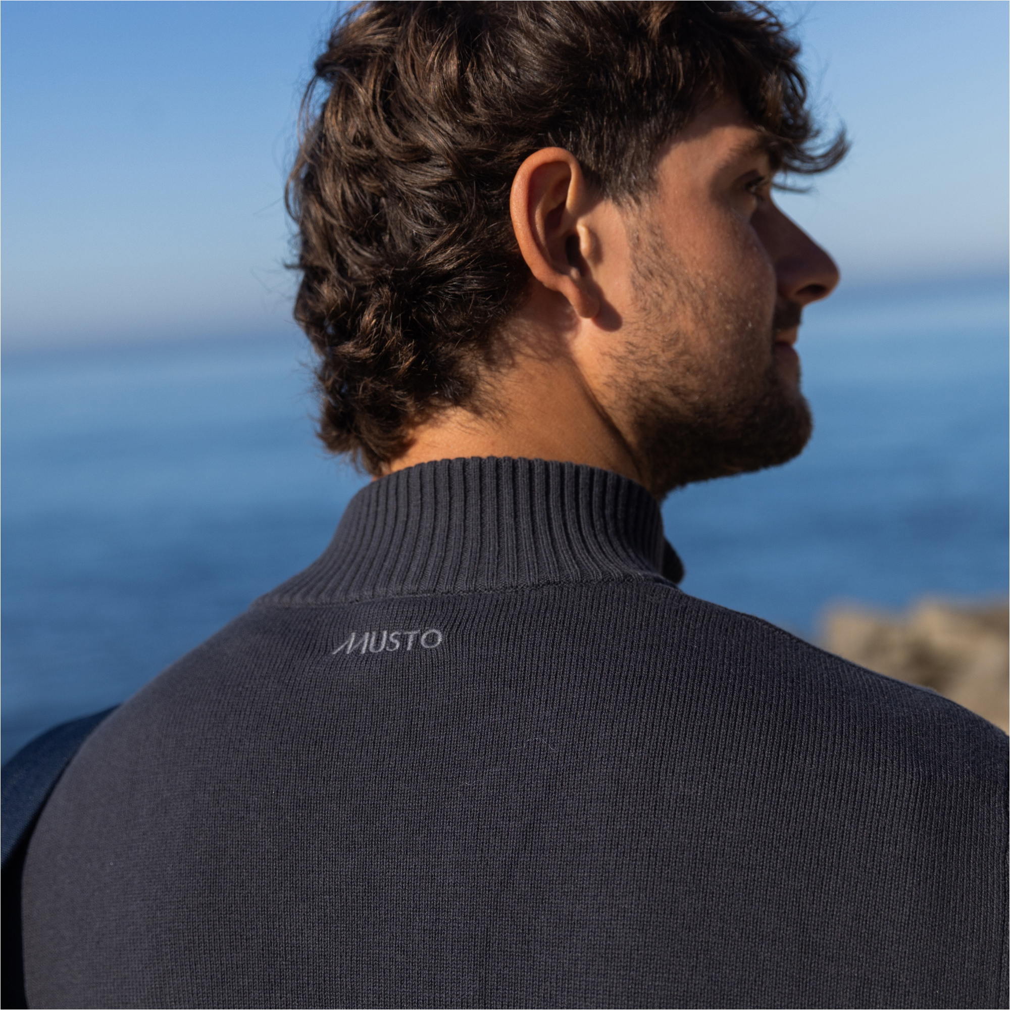 2025 Musto Da Uomo Original 1/4 Zip Neck Knit Sweater 85082 - Carbon Marl